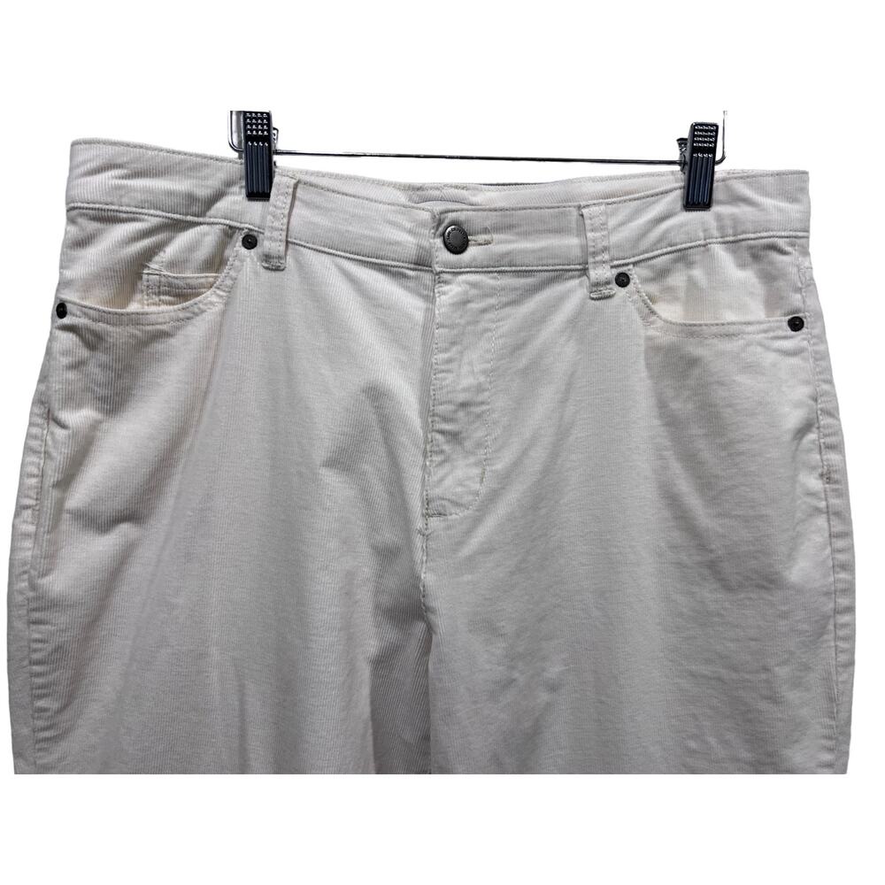 Coldwater Creek Wmns 12 Straight Leg Corduroy Stretch Trouser Pants Cream/Ivory - Picture 4 of 12
